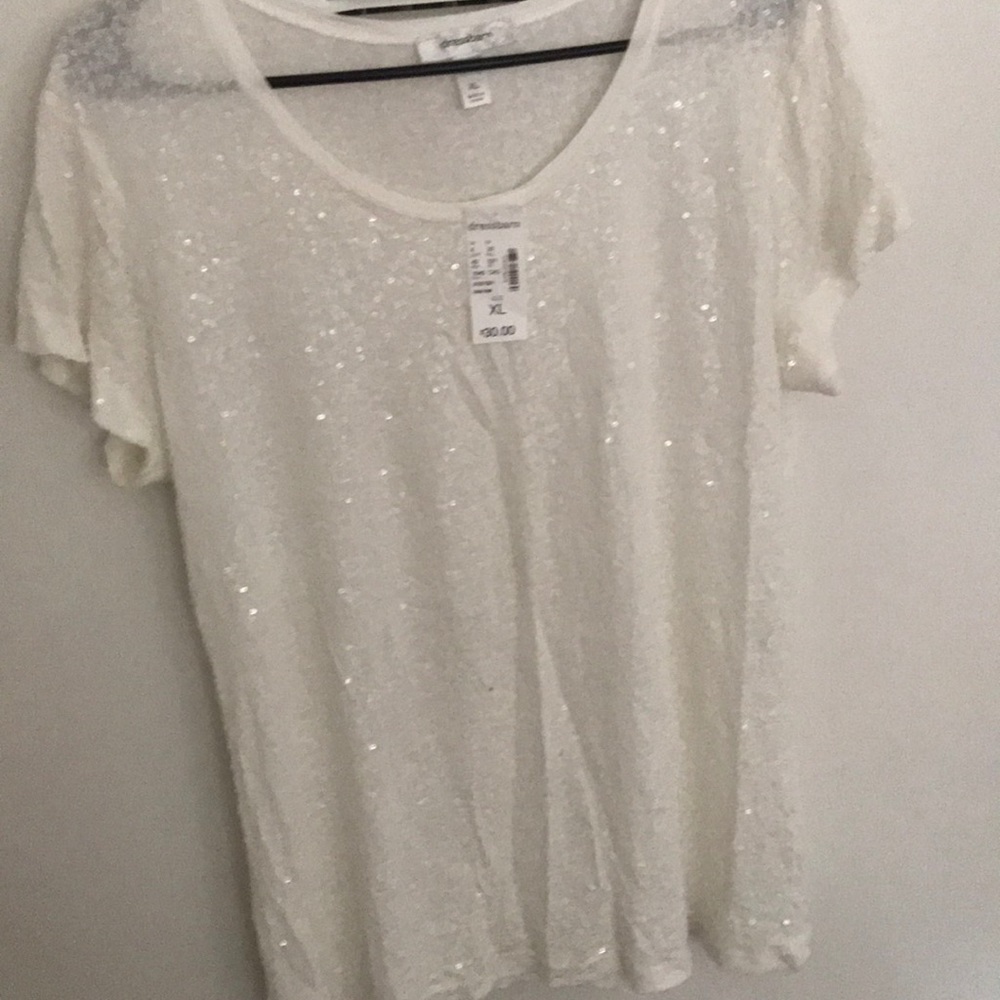 Dress Barn white sequin T